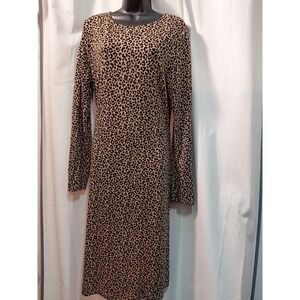 Old Navy‎ Vintage  90s Y2k Animal Print Midi Dress Large